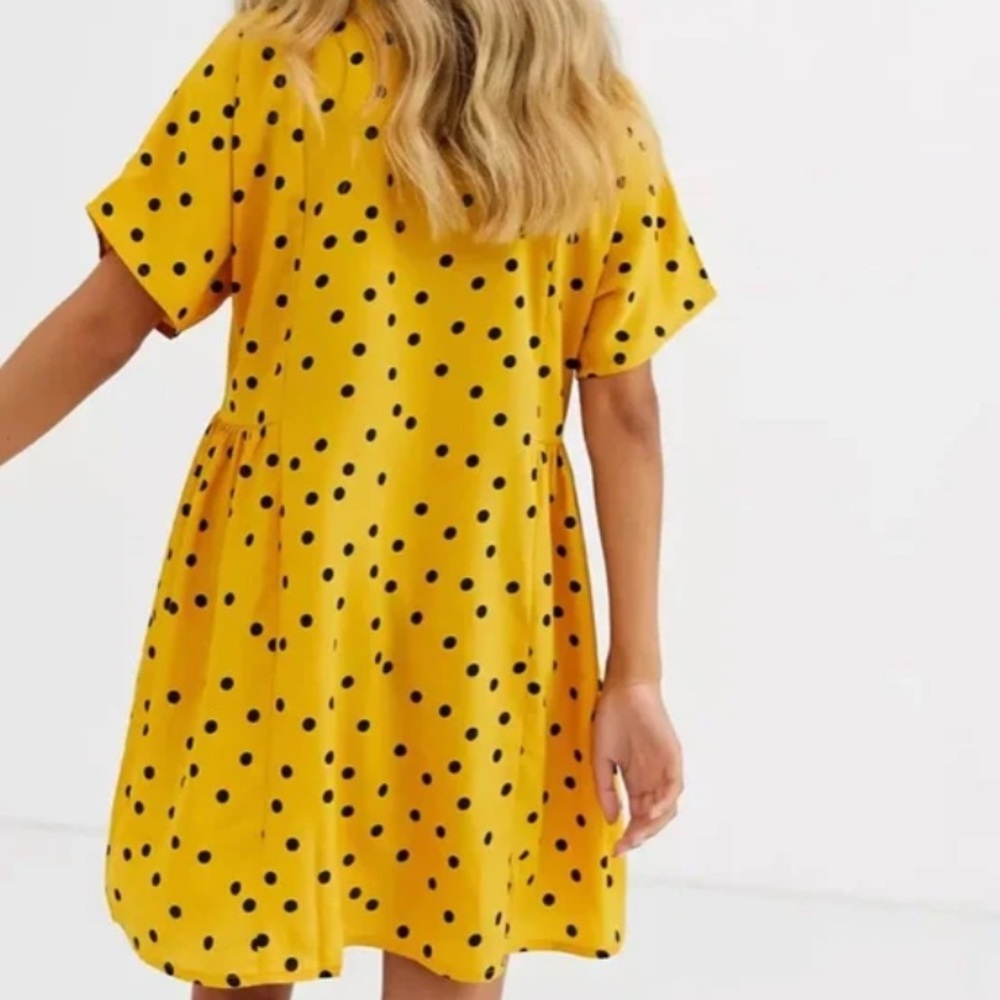 ASOS yellow polka dot dress
